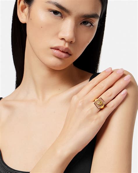 Versace Crystal Versace Tiles Ring for Women 